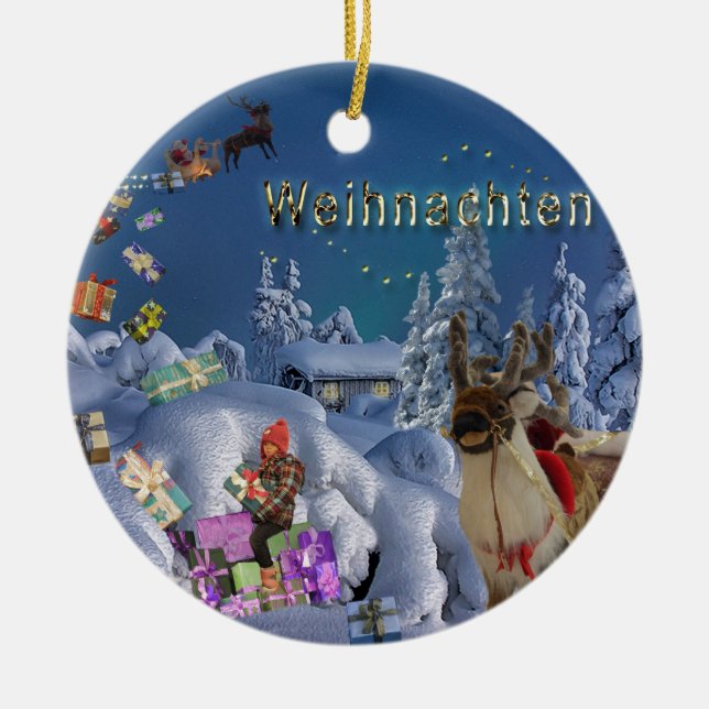 Dekorative Weihnachtsbaumdekoration Keramik Ornament (Vorne)