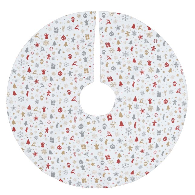 Dekorative Weihnachtsmuster Polyester Weihnachtsbaumdecke (Vorderseite)