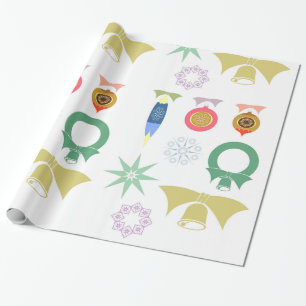 Dekorative Weihnachtsschmuck Elegant im Weißen Geschenkpapier