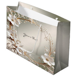 Dekorative weiße Blumenrahmen-Geschenktasche Große Geschenktüte