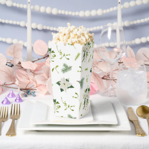 Dekorative weiße grüne Blumen-Popcorn Geschenkschachtel