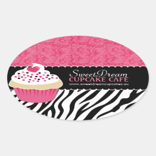 Dekorative Zebra-Druck-Kuchen-Glas-Aufkleber Ovaler Aufkleber