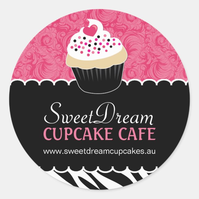 Dekorative Zebra Print Cupcake Jar Stickers (Vorderseite)