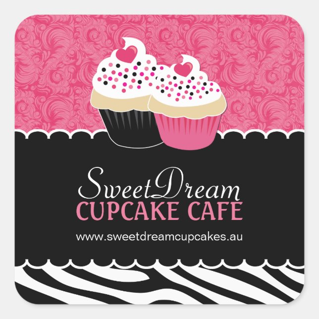 Dekorative Zebra Print Cupcake Jar Stickers (Vorderseite)