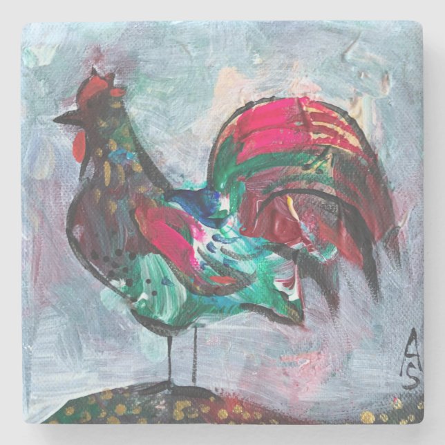 Dekorativer Acrylvogel Steinuntersetzer (Vorderseite)