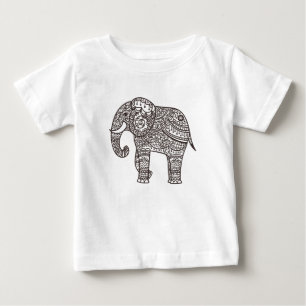 Dekorativer Art-Elefant Baby T-shirt
