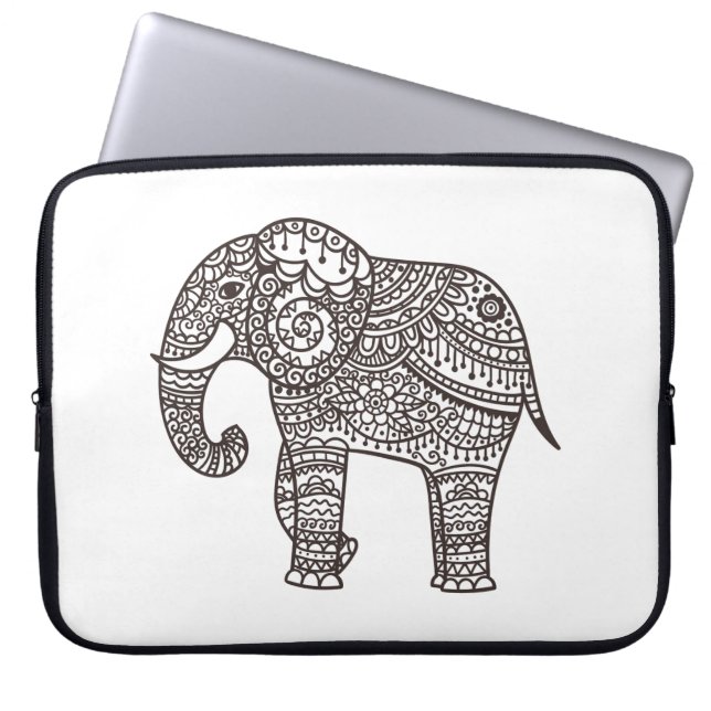 Dekorativer Art-Elefant Laptopschutzhülle (Vorderseite)