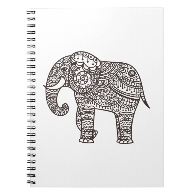 Dekorativer Art-Elefant Notizblock (Vorderseite)