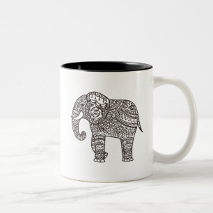 Dekorativer Art-Elefant Zweifarbige Tasse