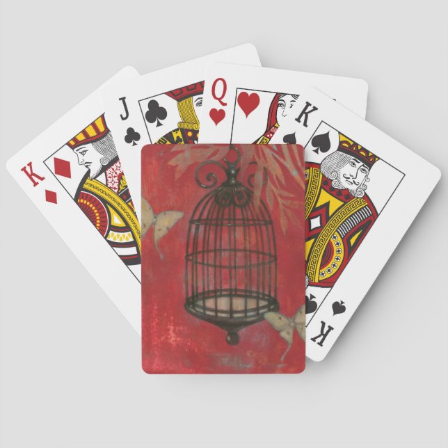 Dekorativer Birdcage mit Schmetterlingen Spielkarten (Rückseite)