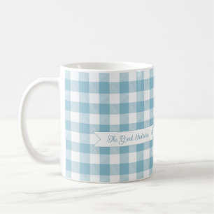 Dekorativer blauer Büffel-Karo Kaffeetasse