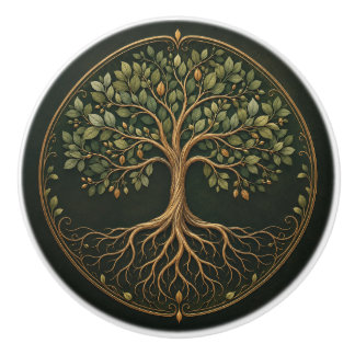 Dekorativer botanischer Baum, Baum des Lebens, Zie Keramikknauf