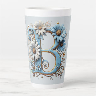 Dekorativer Buchstabe B mit blauem Emaille Milchtasse