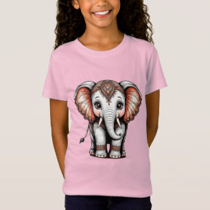 Dekorativer Cartoon-Elefant T-Shirt