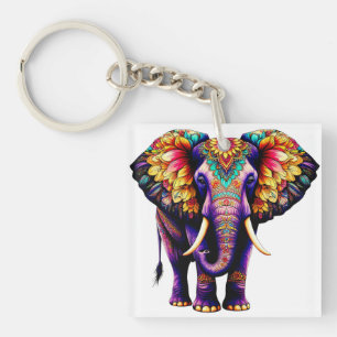 Dekorativer Cartoon Elephant Schlüsselanhänger