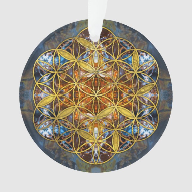 Dekorativer Edelstein-heilige Geometrie-Blume des Ornament (Vorderseite)