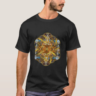 Dekorativer Edelstein-heilige Geometrie-Blume des T-Shirt