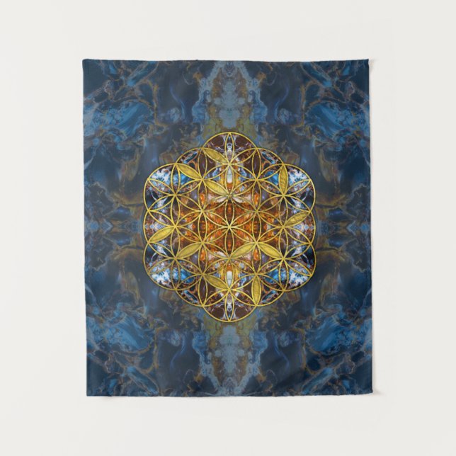 Dekorativer Edelstein-heilige Geometrie-Blume des Wandteppich (Vorderseite)