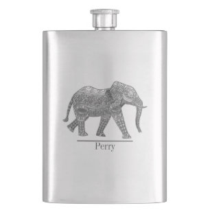 Dekorativer Elefant personalisiert Flachmann