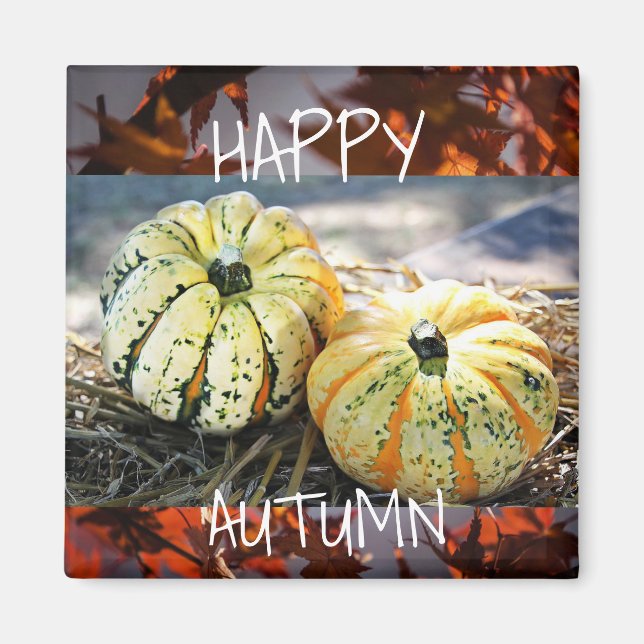 Dekorativer Fall Happy Herbst Kühlschrank Magnet (Vorne)