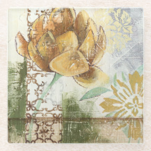 Dekorativer Fresko-Entwurf mit Kugel-Blume Glasuntersetzer