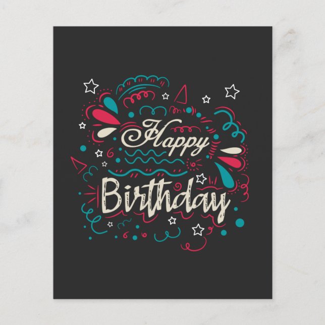 dekorativer Geburtstag Flyer (Vorne)