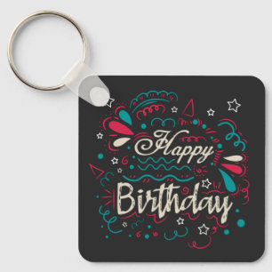 dekorativer Geburtstag Schlüsselanhänger