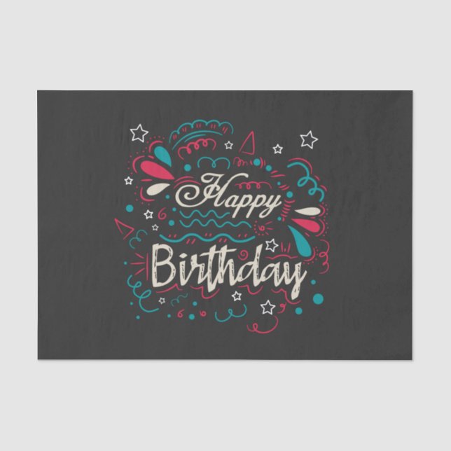 dekorativer Geburtstag Seidenpapier (Vorderseite)