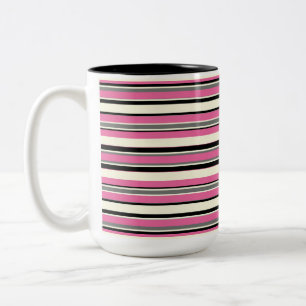 Dekorativer gestreifter  zweifarbige tasse