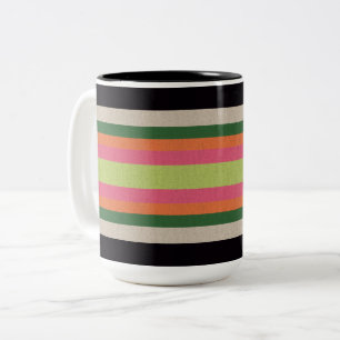 Dekorativer gestreifter zweifarbige tasse