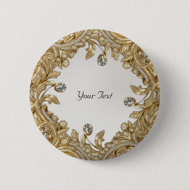 Dekorativer goldener Knopf Button (Vorderseite)