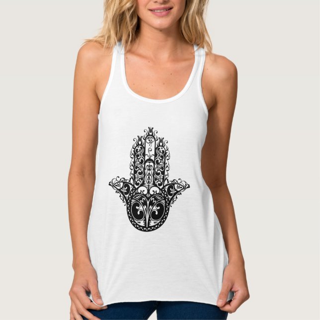 Dekorativer Hamsa Entwurf Tank Top (Vorderseite)