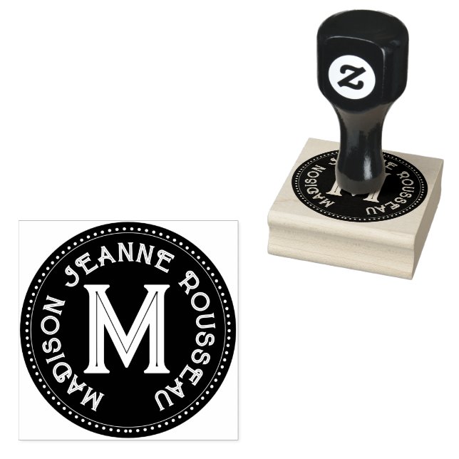 Dekorativer Initialen-Name Monogramm Gummistempel (Stempel)