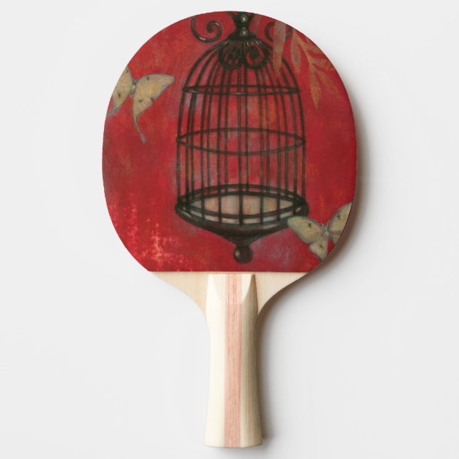 Dekorativer Käfig mit Schmetterlingen Tischtennis Schläger (Vorderseite)