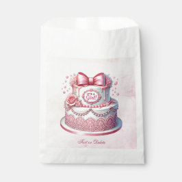 Dekorativer Kuchen Pink Bow Gefallen Taschen Geschenktütchen
