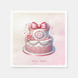 Dekorativer Kuchen Pink Bow Napkins Serviette