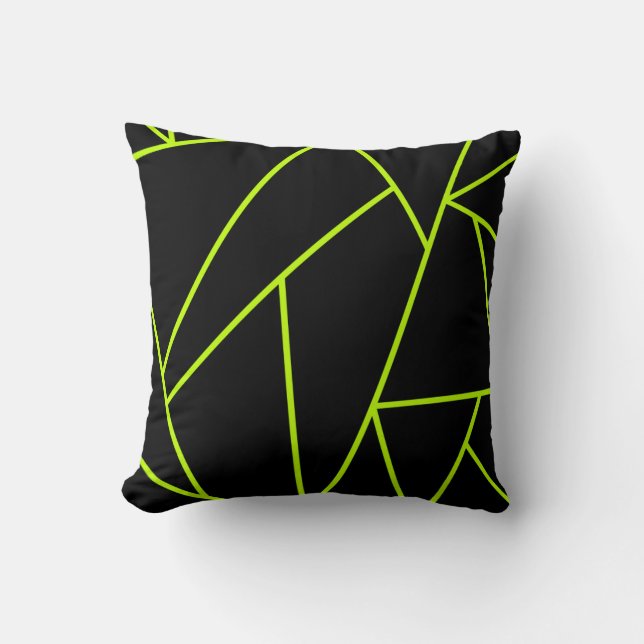 Dekorativer, Limoner und schwarzer Mosaikstil Kissen (Vorderseite)