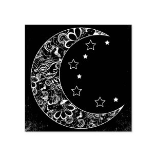 Dekorativer Mond und Sterne Gummistempel