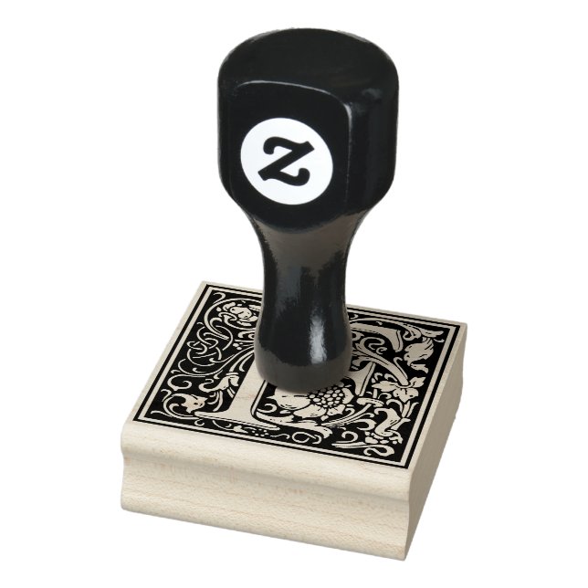 Dekorativer Monogrammbuchstabe F Gummistempel (Stempel)