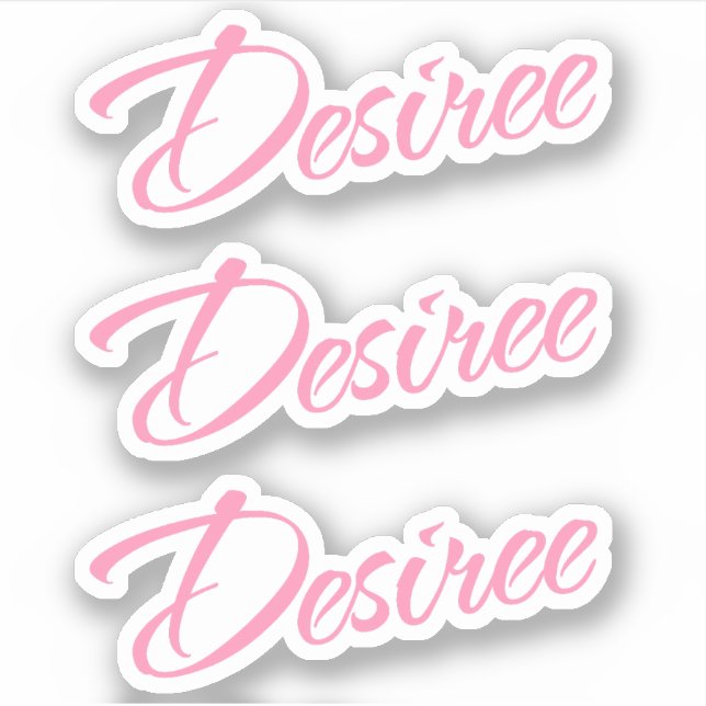 Dekorativer Name in Rosa x3 Aufkleber (Vorderseite)