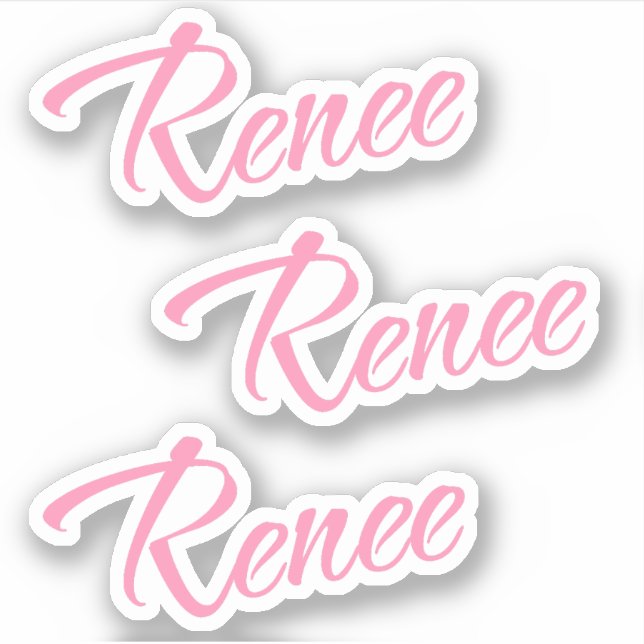 Dekorativer Name in Rosa x3-Aufkleber Aufkleber (Vorderseite)