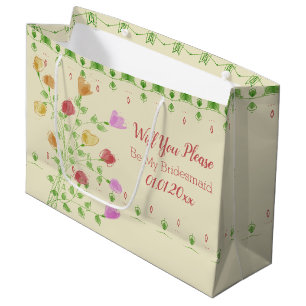 Dekorativer Pastell-Blumendesigner Große Geschenktüte