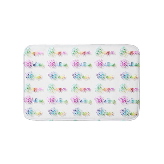 Dekorativer Regenbogentext Badematte (Vorderseite)