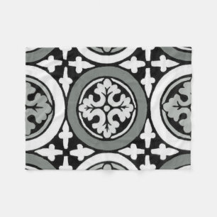 Dekorativer Renaissance-Rosette-Fliesen-Entwurf Fleecedecke