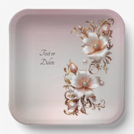 Dekorativer rosa Blumen-Papierteller Pappteller