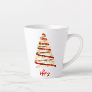 Dekorativer Rot- und Gold-Weihnachtsbaum Milchtasse