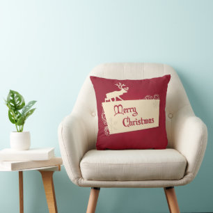 Dekorativer Rotweiße Weihnachtsbaum Kissen