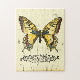 Dekorativer Schmetterling mit Wildblumen