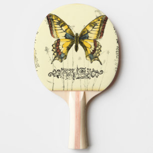 Dekorativer Schmetterling mit Wildblumen Tischtennis Schläger