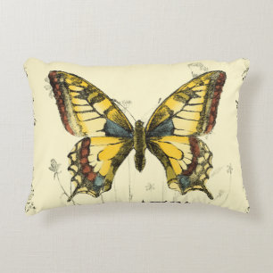 Dekorativer Schmetterling mit Wildblumen Zierkissen